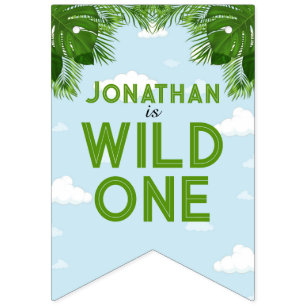 Wild One Safari Jungle Theme Birthday Banner