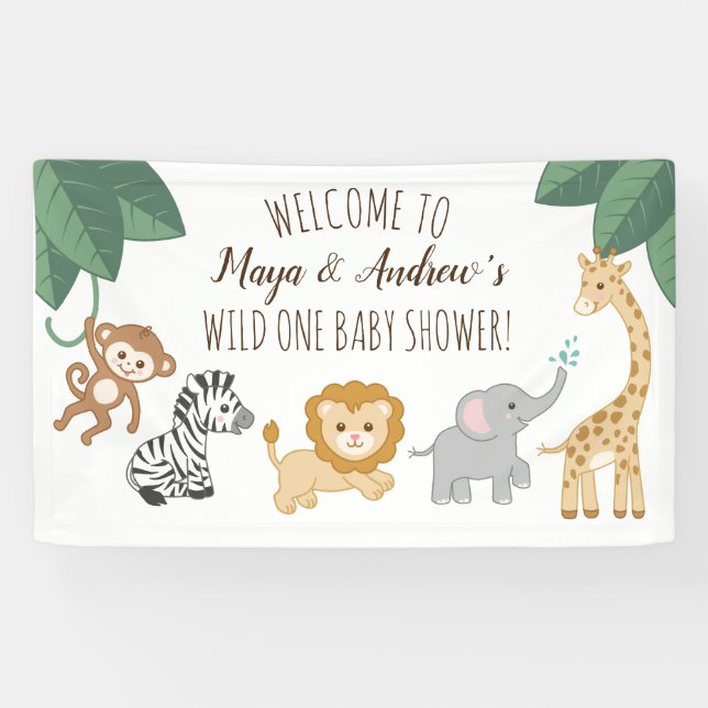 Wild one Safari / Jungle theme welcome sign (Horizontal)