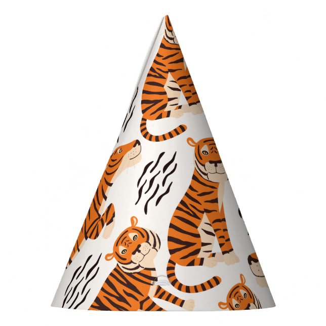 Wild One Safari Jungle Tiger Party Hat (Left)