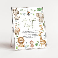 Wild One Safari Late Night Diapers Baby Shower