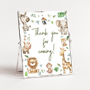 Wild One Safari Thank you for Coming Baby Shower Poster
