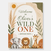 Wild One Safari Welcome Sign | First Birthday