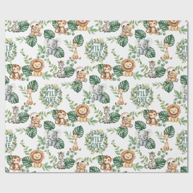 Wild One Safari Wrapping Paper (Flat)