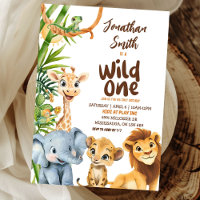 Wild One Savannah Safari Animal Boy First Birthday