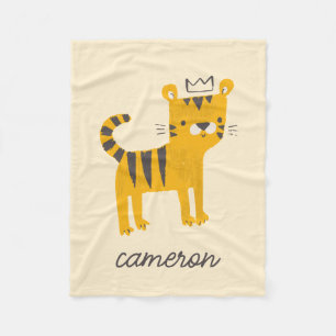 Wild One Tiger Cat Fleece Blanket