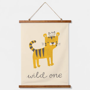 Wild One Tiger Cat Hanging Tapestry