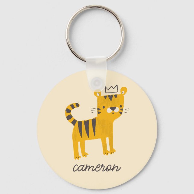 Wild One Tiger Cat Keychain (Front)