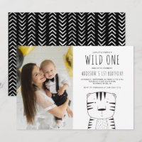 Wild One Tiger Custom Photo First Birthday
