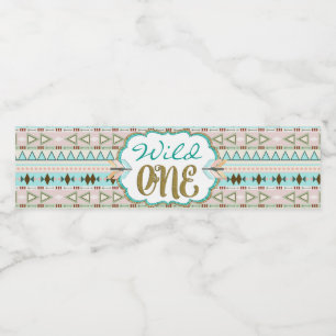 Wild One Tribal 1st Birthday Water Bottle Labels