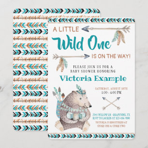 Wild One Tribal Baby Shower Invitations