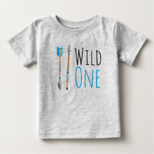 Wild one tribal birthday boy shirt