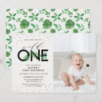 Wild One Tropical Modern 1st Birthday Photo