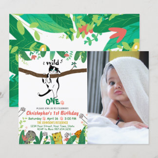 Wild One Tuxedo Kitty Enfants 1er Invitation anniv