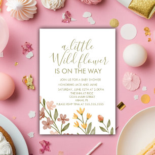 Wild One Wild Flowers Baby Shower  Invitation