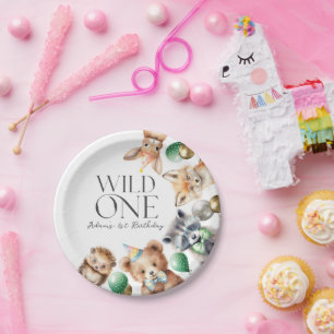Wild One Woodland 1st Birthday Paper Plate
