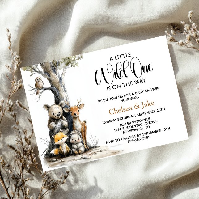 Wild One Woodland Animals Baby Shower Invitation (Creator Uploaded)