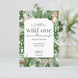 Wild One Woodland Animaux Baby shower Invitation