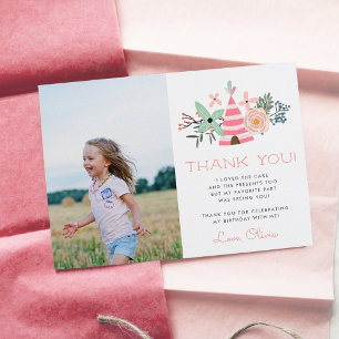 Wild One Woodland Camping Theme Photo Flat Thank You Card