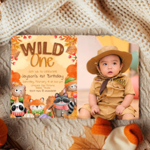 Wild One Woodlands Invitation with Photo