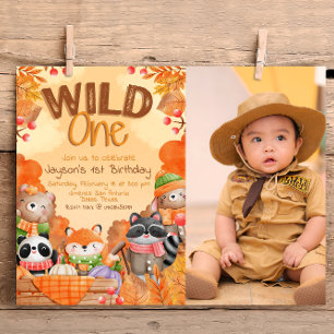 Wild One Woodlands Invitation with Photo