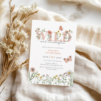 Wild & Onederful Wildflower 1st Birthday Invitation