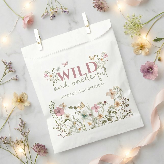Wild & Onederful Wildflower 1st Birthday Party Favour Bag (Creator Uploaded)