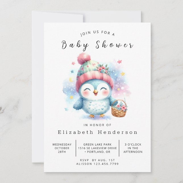  Wild Online Owl Baby Shower Invitation (Front)