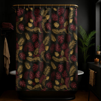Wild Opulence Burgundy & Gold Jungle