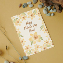 Wild Orange Anemone Flowers - Mother's Day card..