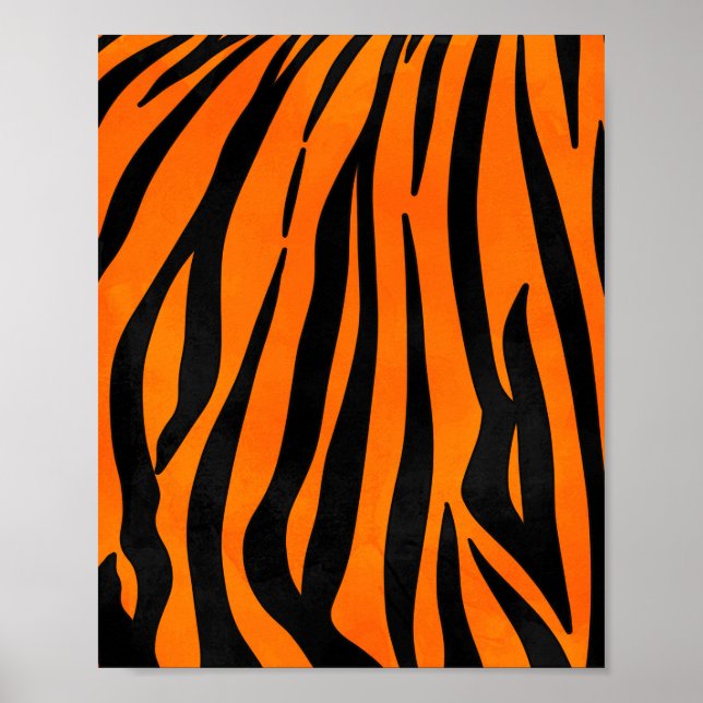 Wild Orange Black Tiger Stripes Animal Print (Front)