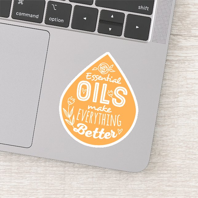 Wild Orange Die Cut Essential Oil Drop (Detail)