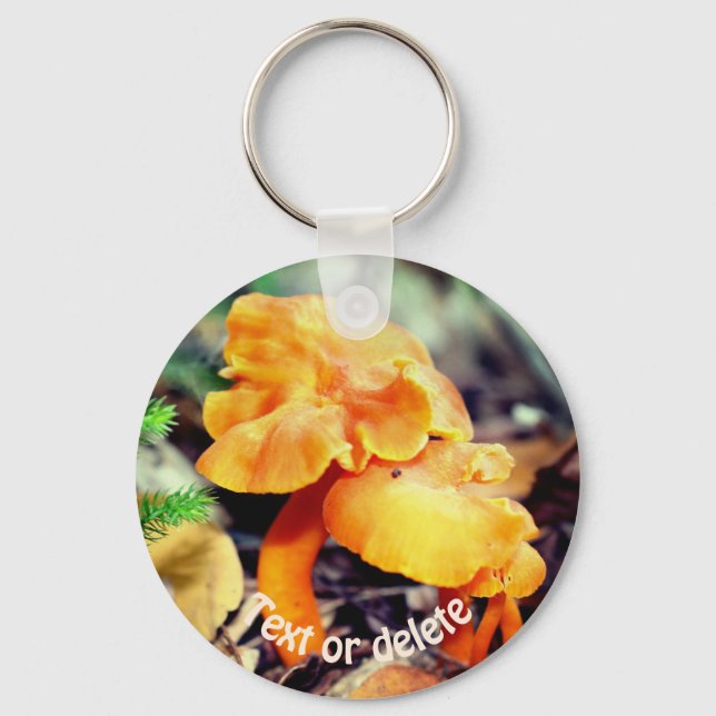 Wild Orange Mushrooms Nature Personalized Keychain (Front)