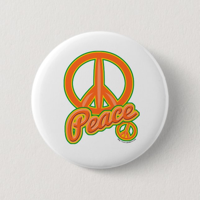 Wild Orange Peace Sign 2 Inch Round Button (Front)