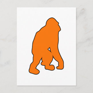 Wild Orangutan Great Ape Monkey Silhouette Postcard