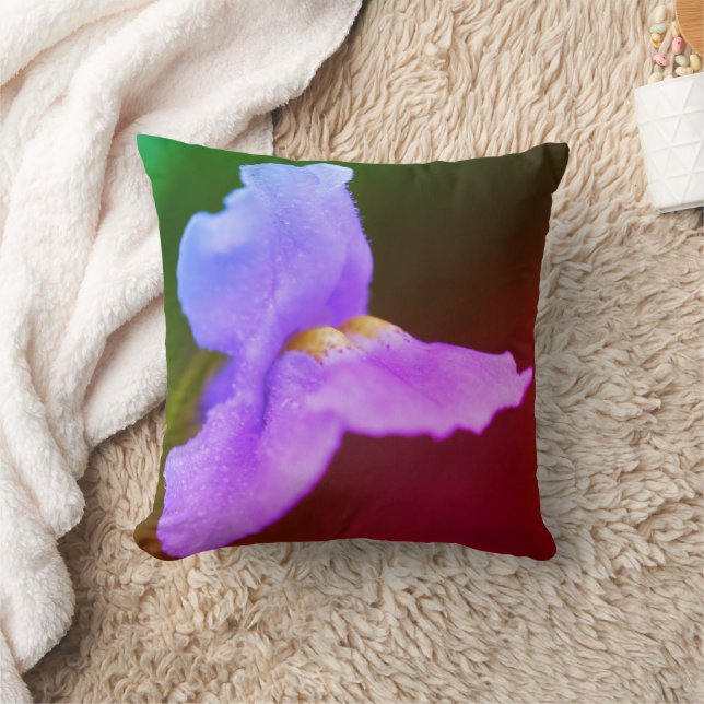 Wild Orchid Flower  Throw Pillow (Blanket)