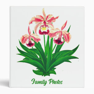 Wild Orchids - Coral Pink Orchids and Foliage  Binder