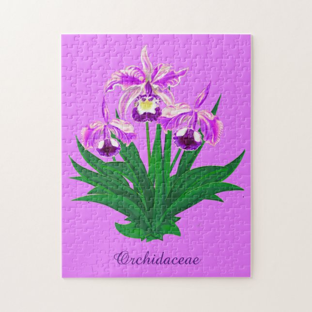 Wild Orchids - Light Purple Orchids and Foliage  Jigsaw Puzzle (Vertical)