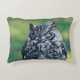 WILD OWL IN FRENCH FOREST ACCENT PILLOW