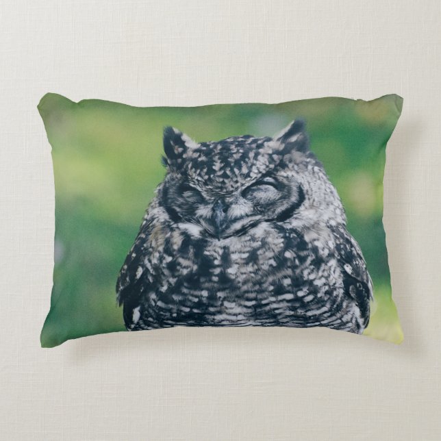 WILD OWL IN FRENCH FOREST ACCENT PILLOW (Front)