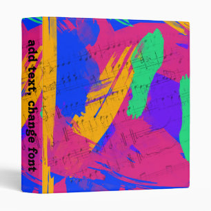 Wild Paint Brush Colours and Music Sheets Binder