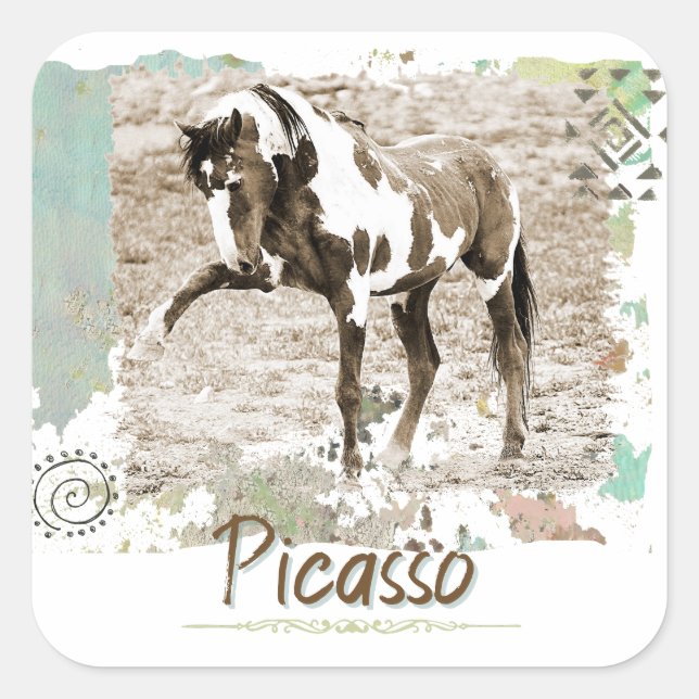 Wild Paint Horse Picasso Large Photo Sticker (Front)
