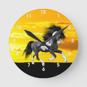 Wild Paint Horse Wall Clock