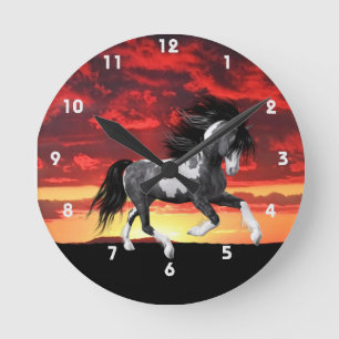 Wild Paint Horse Wall Clock