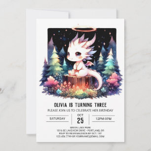 Wild Pastel Dragon Birthday Invitation