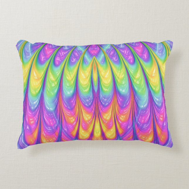 ~ WILD PASTEL ~ Fractal Design ~  Accent Pillow (Front)