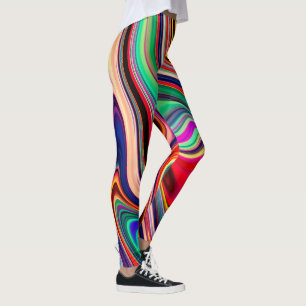 Wild Pattern Colourful Marble Print Leggings