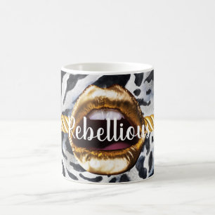 Wild Pattern Gold lips Gift Décor Beauty Girly Coffee Mug
