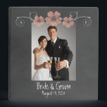 Wild Peach Roses Chalkboard Wedding Photo Album Binder<br><div class="desc">Charming chalkboard / blackboard with chalked roses. Part of the Roses Chalkboard Collection.</div>