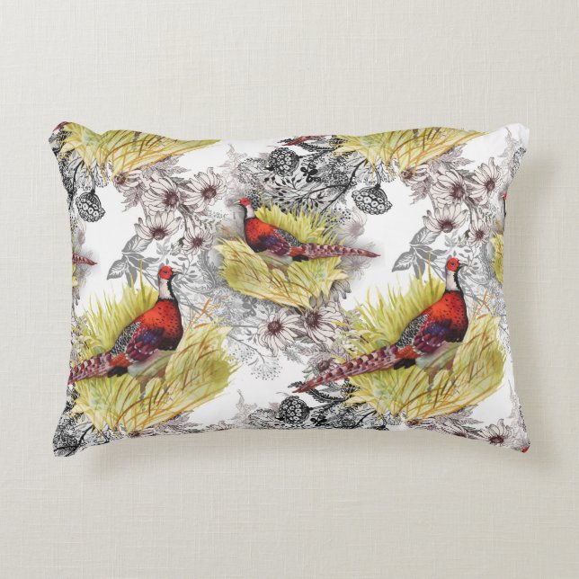 Wild Pheasant  Accent Pillow (Front)