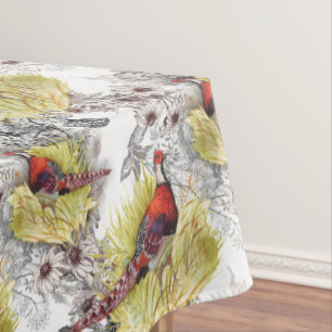 Wild Pheasant Birds Tablecloth